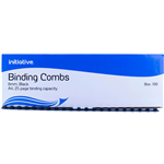 INITIATIVE PLASTIC BINDING COMB ROUND 21 LOOP 6MM A4 BLACK BOX 100