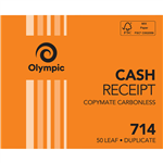 OLYMPIC 714 RECEIPT BOOK CARBONLESS DUPLICATE 50 LEAF 125 X 100MM