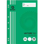 OLYMPIC L770 LECTURE PAD 7MM RULED 7 HOLE 55GSM A4 WHITE PACK 10