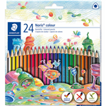 STAEDTLER 187 NORIS COLOUR TRIANGULAR COLOURING PENCILS ASSORTED BOX 24