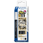 STAEDTLER 349 LUMOCOLOR PAINT MARKER BULLET 24MM METALLIC ASSORTED PACK 4