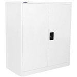 STEELCO STATIONERY CABINET 2 SHELVES 1015 X 914 X 463MM WHITE SATIN