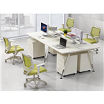 FLEET 4 PERSON WORKSTATION 2800 X 1200MM WHITE
