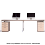 OBLIQUE HEIGHT ADJUSTABLE 2 PERSON STRAIGHT DESK 3600 X 750 X 720MM SNOW MAPLE
