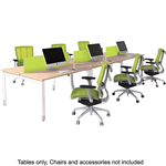 OBLIQUE HEIGHT ADJUSTABLE 6 PERSON BACK TO BACK DESK 4500 X 1500 X 720MM SNOW MAPLE