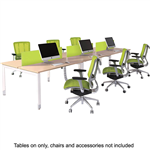 OBLIQUE HEIGHT ADJUSTABLE 6 PERSON BACK TO BACK DESK 5400 X 1500 X 720MM SNOW MAPLE