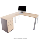 OBLIQUE HEIGHT ADJUSTABLE CORNER WORKSTATION LHS FIXED PEDESTAL 15001500 X 600500 X 720MM SNOW MAPLE
