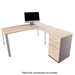 OBLIQUE HEIGHT ADJUSTABLE CORNER WORKSTATION RHS FIXED PEDESTAL 15001500 X 600500 X 720MM SNOW MAPLE