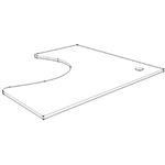 RAPIDLINE CORNER WORK TOP 1800 X 1800 X 700MM NATURAL WHITE