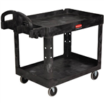 RUBBERMAID HEAVY DUTY UTILITY CART LIP SHELF BLACK