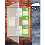VISIONCHART TX WEATHER RESISTANT NOTICE CASE 590 X 760MM SILVER FRAME CORK BACKGROUND