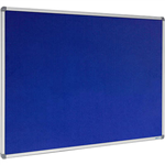VISIONCHART CORPORATE FELT PINBOARD ALUMINIUM FRAME 2400 X 1200MM ROYAL BLUE
