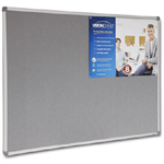 VISIONCHART CORPORATE FELT PINBOARD ALUMINIUM FRAME 900 X 900MM GREY