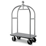 VISIONCHART BIRDCAGE LUGGAGE TROLLEY BRUSHED STAINLESS STEEL