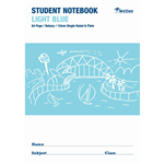 WRITER STUDENT NOTEBOOK PLAINSINGLE RULED 12MM 64 PAGE 250 X 175MM LIGHT BLUE