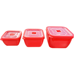 CONNOISSEUR MICROWAVE CONTAINER RESEALABLE RED PACK 3
