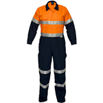 PRIME MOVER MA931 REGULAR WEIGHT COVERALL WITH METAL STUD CLOSURE AND TAPE 2TONE ORANGE NAVY 87ST