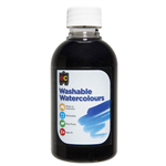 EDUCATIONAL COLOURS WASHABLE WATERCOLOUR PAINT 250ML BLACK