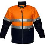 PRIME MOVER MJ987 COTTON DRILL JACKET QUILT PADDED WITH ZIP CLOSURE 2TONE ORANGE NAVY 2XL