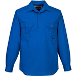 PRIME MOVER MC903 COTTON SHIRT LONG SLEEVE LIGHTWEIGHT CLOSED FRONT COBALT 3XL