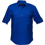 PRIME MOVER MC905 COTTON SHIRT SHORT SLEEVE LIGHTWEIGHT CLOSED FRONT COBALT 3XL