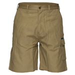 PRIME MOVER MW702 COTTON DRILL SHORT WITH CARGO POCKETS KHAKI 102ST