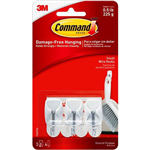 COMMAND ADHESIVE UTENSIL HOOK WHITE PACK 3 HOOKS AND 4 STRIPS