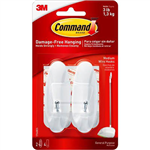COMMAND ADHESIVE WIRE HOOKS MEDIUM WHITE PACK 2 HOOKS AND 4 STRIPS