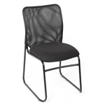 CALI VISITORS CHAIR MESH BACK WITH BLACK FABRIC SEAT