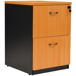 YS DESIGN OXLEY FILING CABINET 2 DRAWER 476 X 550 X 715MM BEECHIRONSTONE