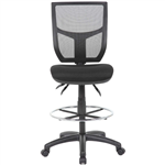 YS DESIGN HALO DRAFTING CHAIR WITH DRAFTING KIT HIGH MESH BACK BLACK