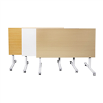 PIVOT WHITE FLIP TOP TABLE 1800 X 750MM BEECH TOP