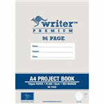 WRITER PREMIUM PROJECT BOOK 8MM PLAINRULED 70GSM 96 PAGE A4 BANANA